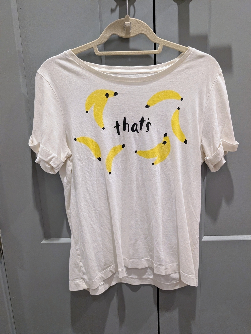 Kate Spade Cream Tee with Gold Logo Print